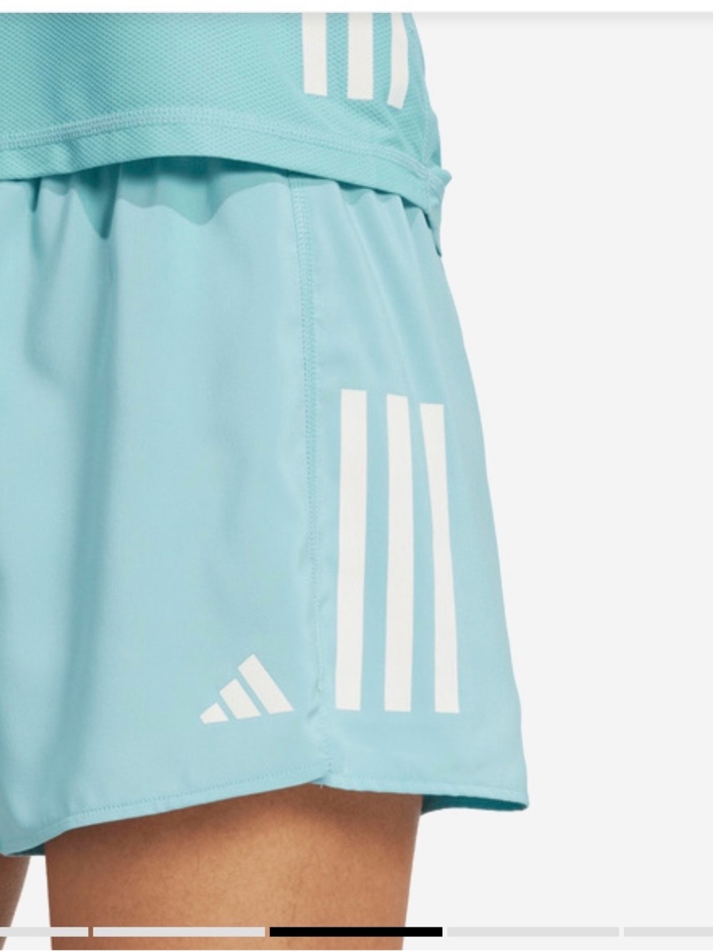 adidas Pale Aqua mint green Women's Athletic Shorts with White Stripes
